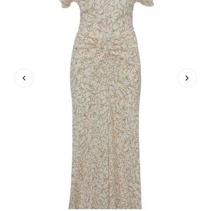 Victoria Beckham Cream Floral Midi Dress